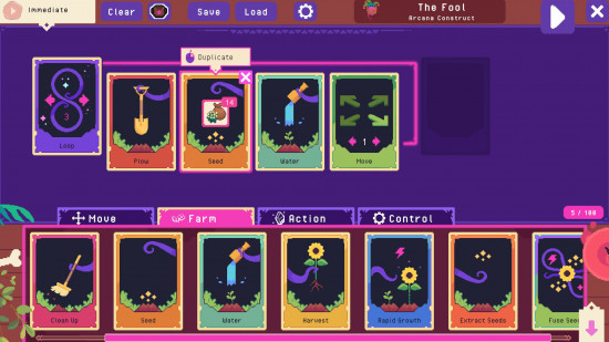 Ritual of Raven Review: Ein Screenshot eines Beispiels Arcana Construct -Code