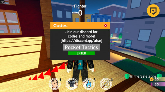 Anime Fighting Simulator Endlose Codes: Ein Erlösungsbildschirm vor einer Person, die auf einem Balkon stand